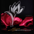 Best Quality custom design logo flower crystal glass award and trophy